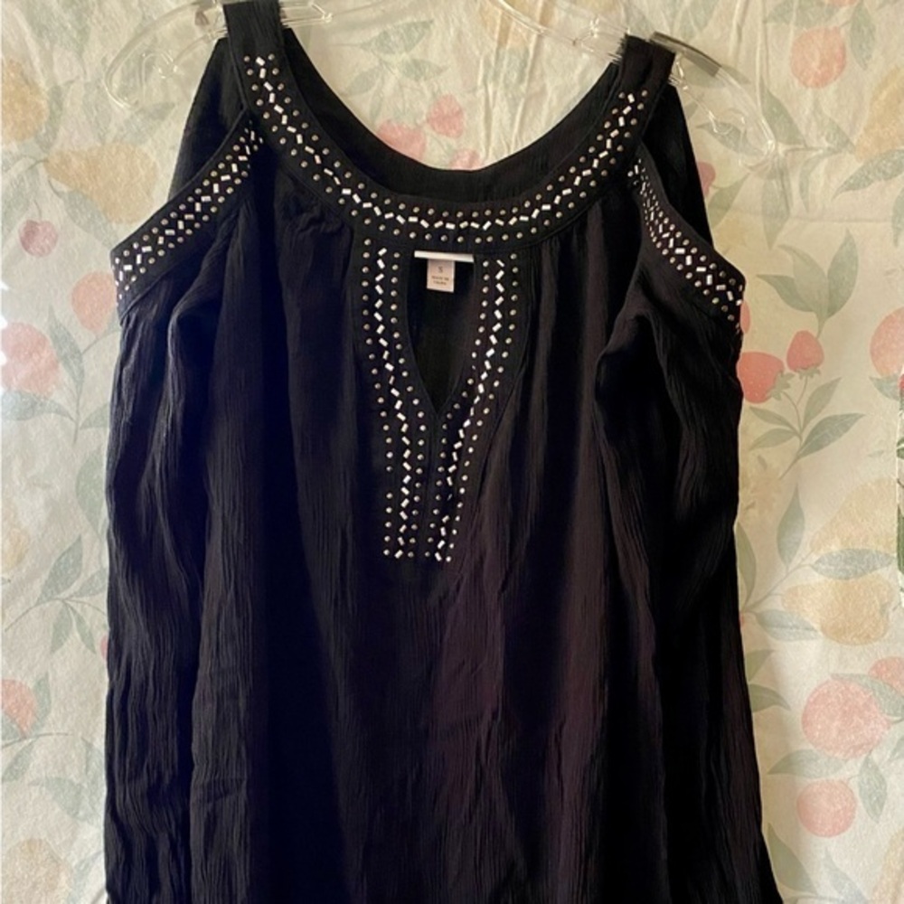 Knox Rose Black Dress Silver Brad Detailing. Size Small